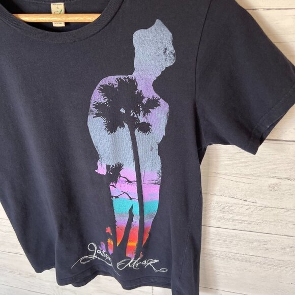 Jason Mraz Tee Womens SZ Small Navy Graphic Band Fall 2008 Tour Music Indie Rock - Picture 4 of 11